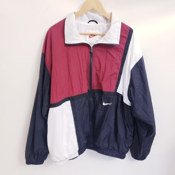 Nike Other - Nike Vintage Colorblock Zip Up Windbreaker, Sz XXL